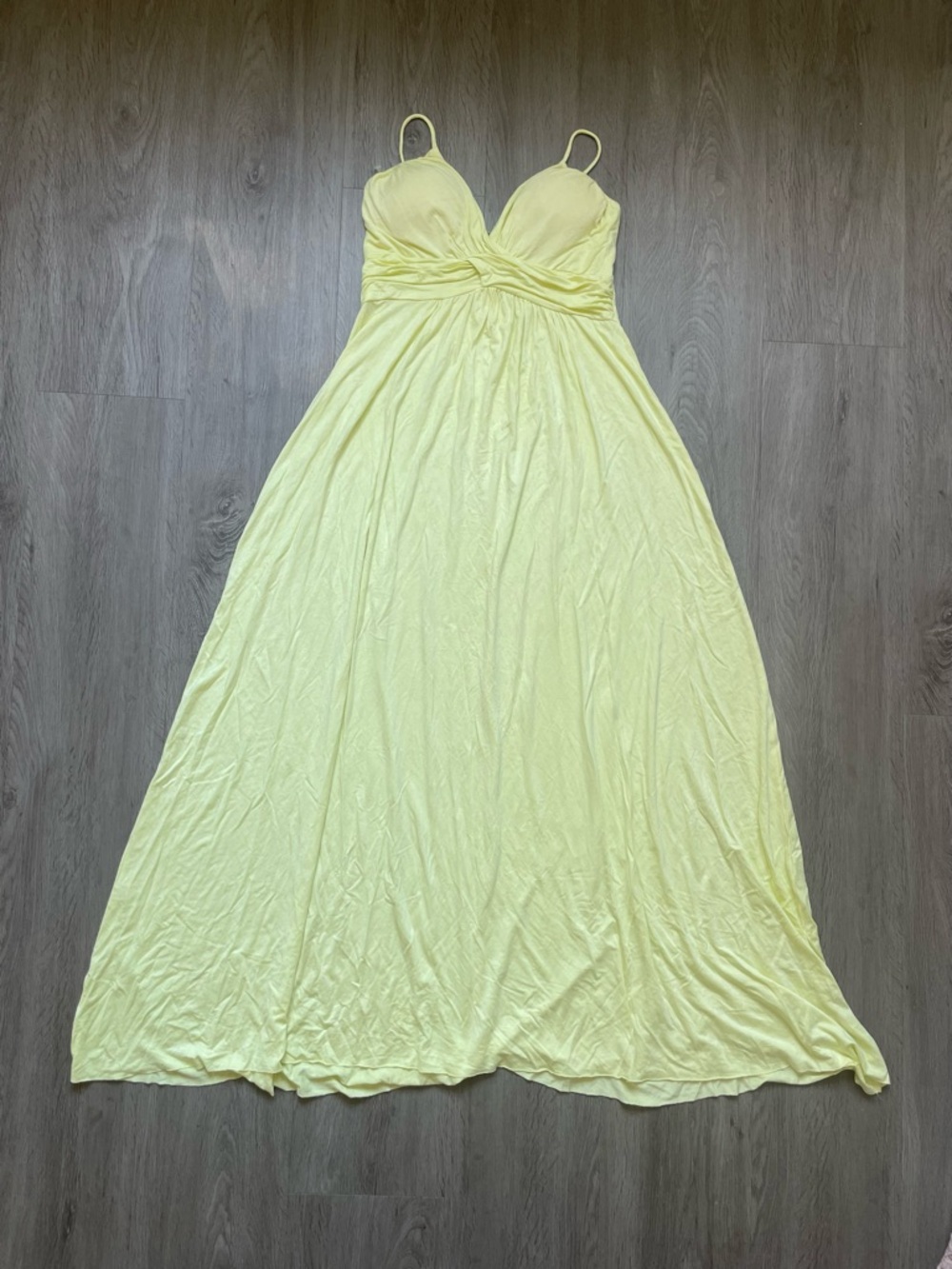 Yellow Spaghetti-Strap Maxi Dress - Lightweight Summer Style